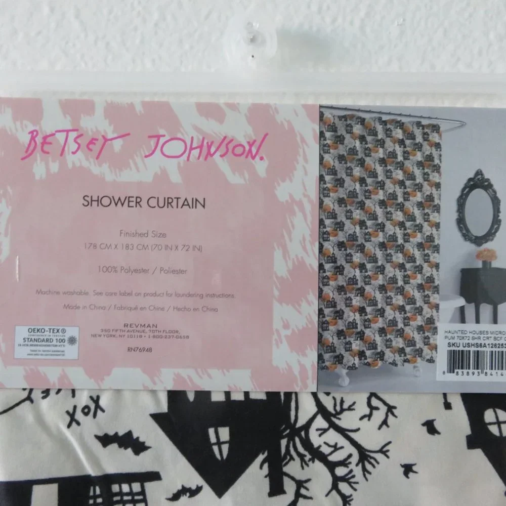 (#H) Betsey Johnson Candy Haunted House Shower Curtain